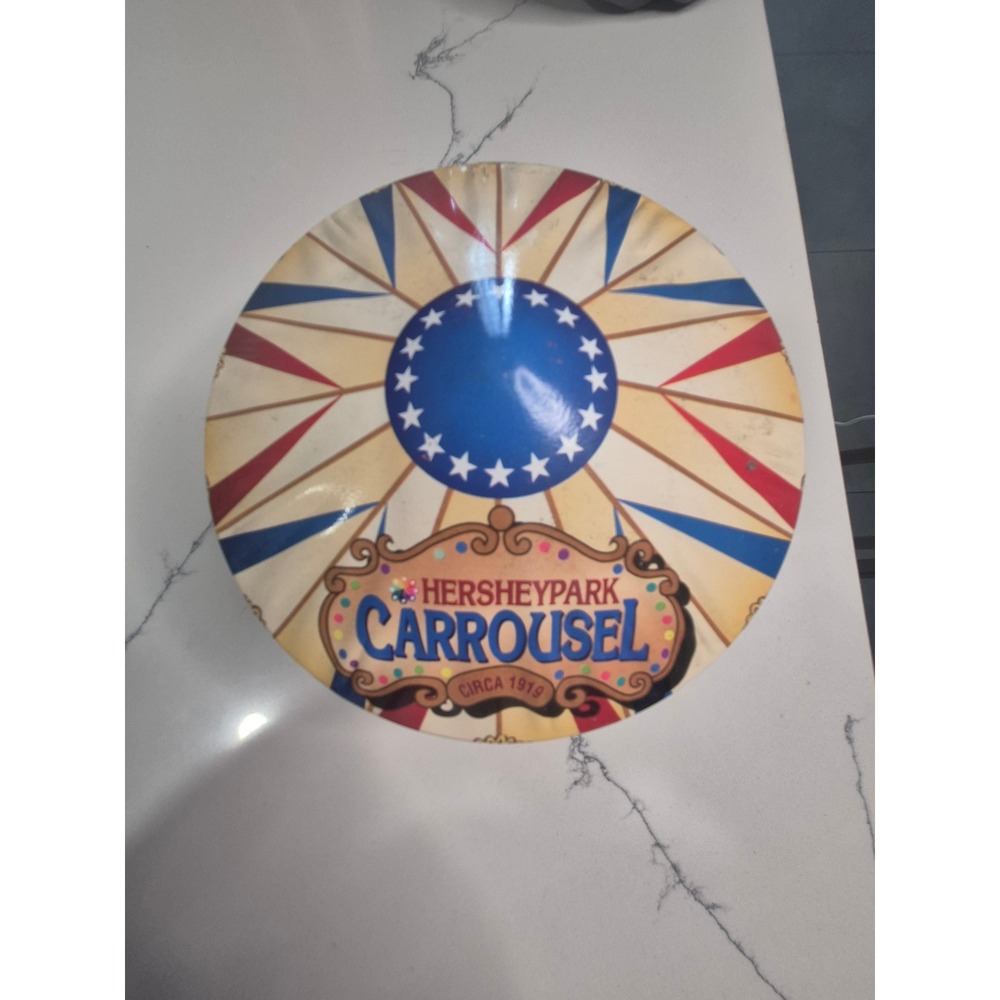 Hershey Hometown Series Canister 13 Hersheypark Carrousel Vintage Tin 1996 USA‎
